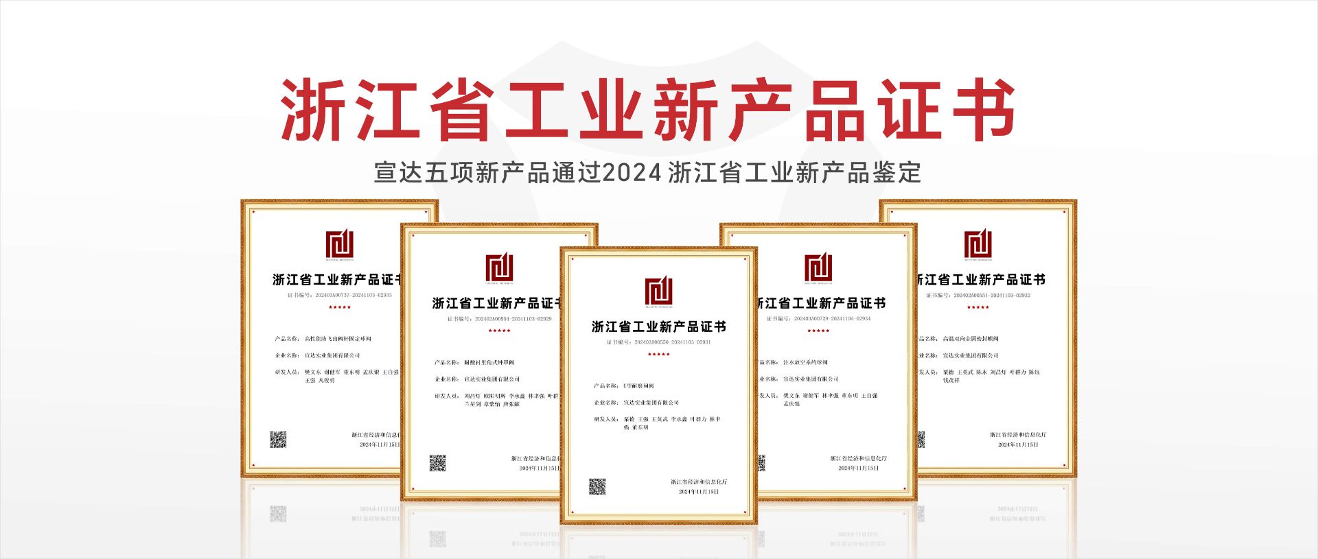 宣達(dá)五項(xiàng)新產(chǎn)品通過(guò)省級(jí)工業(yè)新產(chǎn)品鑒定